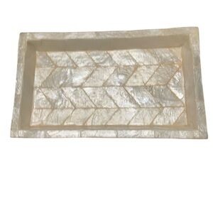 NEW Elegant Mother of Pearl White Small Tray, 10x6